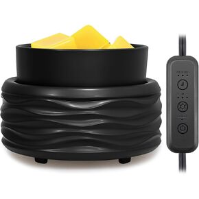 VICTORIA AROMA Ceramic Wax Melt Warmer for Scented Wax, Electric Wax Warmer with Timer, Oil Burner & Candle Melter, Adjustable Heat & Auto Shut-Off, Home Office Decor Gift（Black） in Saudi Arabia