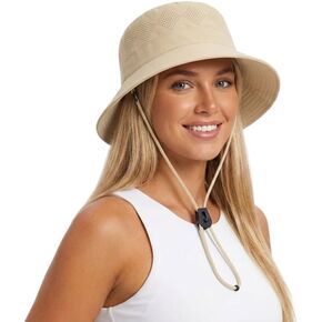Summer Bucket Hats for Woman Lightweight Foldable Adjustable Fishing Hiking Outdoor Sun Hat UV Protection Quick Dry in Kuwait