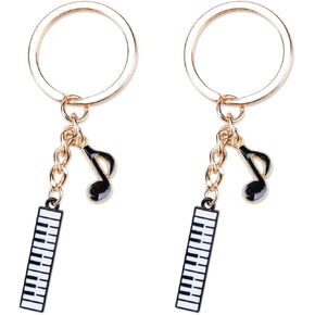 MOYEE 2Pcs Fashionable Alloy Music-Themed Keychains Piano Keyboard and Musical Note Charms for Bags Purses Musicians Piano Players Charming Piano Purse Accessory for Women in Saudi Arabia