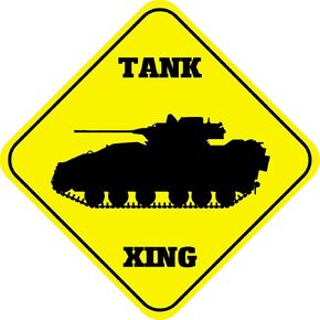 Aluminum Cross Sign Tank Crossing Style C Metal Wall Decor - 12"x12" in Saudi Arabia