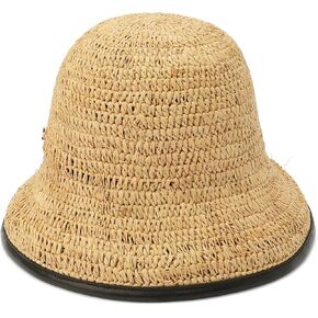 Kate Spade Womens Straw Cloche Hat With Piping, Stylish Fashion Accessory Cap for Women in Kuwait