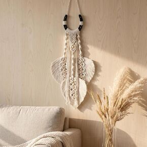 AKSWSHO Horseshoe Decor Macrame Wall Hanging - Boho Western Wall Decor with Wooden Beads & Woven Feathers - Handmade Cotton Rope Art for Entryway, Bedroom, Farmhouse, Wedding, Gift for Horse Lovers and Cowgirls，Equestrian gifts，Decorative wall hangings of in Saudi Arabia