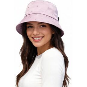 Women Bling Bucket Hat Silky Satin Shiny Rhinestone Bucket Sun Hat Packable Summer Outdoor Fishing Caps for Travel Beach in Saudi Arabia