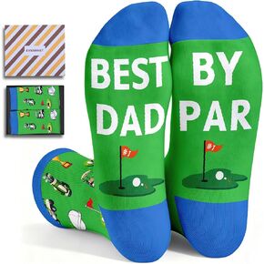Fathers Day Birthday Gift for Dad Golf Lover Dad to Be Best Dad By Par Socks Funny Golf Socks Novelty Sport Socks Unique Gifts for Men Playful Golf Socks for Fathers Christmas Stocking Stuffers in Kuwait