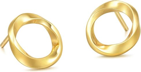 CHOW SANG SANG Essence 999 24K Gold Mobius Strips, Endless love Hoop Stud Earrings for Women 93863E in Kuwait