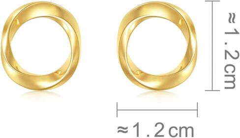 CHOW SANG SANG Essence 999 24K Gold Mobius Strips, Endless love Hoop Stud Earrings for Women 93863E in Kuwait
