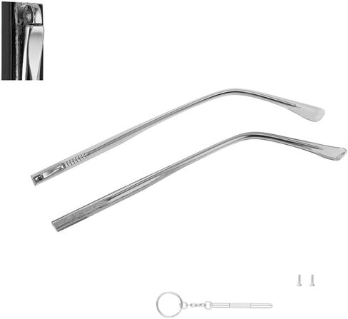 Metal Spring Eyeglass Frarm Arm Glasses Replacement Legs and Screwdriver for Glasses Eyeglasses (Flat Teeth) in Kuwait