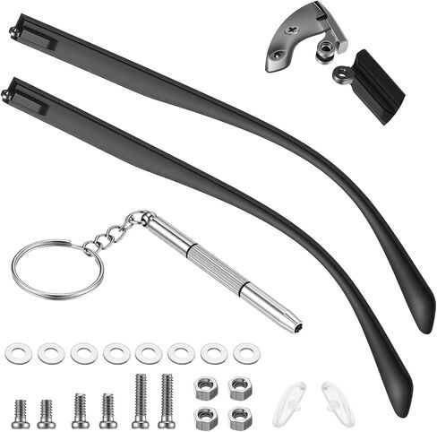 1 Pair Universal Glasses Arm Replacement Eyeglass Arm Replacement with Screws and Glasses Legs Replacement Eye Glasses Tightening Kit Include Screws, Washers, Screwdrivers in Kuwait