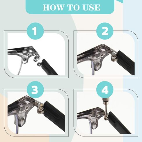 1 Pair Universal Glasses Arm Replacement Eyeglass Arm Replacement with Screws and Glasses Legs Replacement Eye Glasses Tightening Kit Include Screws, Washers, Screwdrivers in Kuwait