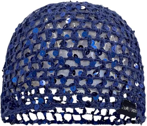 Summer Glitter Sequin Beanie Hollow Out Crochet Hat for Boho Beach Party in Saudi Arabia