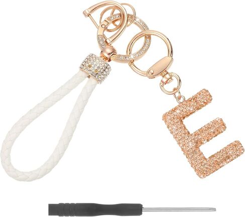 Initial Letter Keychain- Initial Wristlet Key Chain Keyring Wrist Lanyard Key Rings for Handbag Backpack in Saudi Arabia