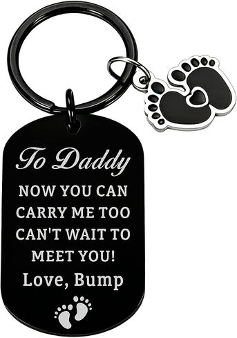 Fathers Day First Time Dad Gifts, Dad To Be Gifts Keychain, Expecting Fathers Day Gift for Men, Pregnancy Announcement for Daddy from Baby, Baby Reveal Gift for Expecting Father in Saudi Arabia