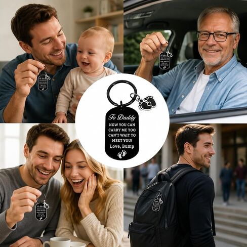 Fathers Day First Time Dad Gifts, Dad To Be Gifts Keychain, Expecting Fathers Day Gift for Men, Pregnancy Announcement for Daddy from Baby, Baby Reveal Gift for Expecting Father in Saudi Arabia