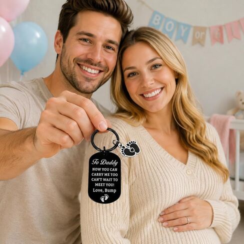 Fathers Day First Time Dad Gifts, Dad To Be Gifts Keychain, Expecting Fathers Day Gift for Men, Pregnancy Announcement for Daddy from Baby, Baby Reveal Gift for Expecting Father in Saudi Arabia