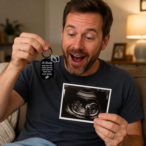 Fathers Day First Time Dad Gifts, Dad To Be Gifts Keychain, Expecting Fathers Day Gift for Men, Pregnancy Announcement for Daddy from Baby, Baby Reveal Gift for Expecting Father in Saudi Arabia