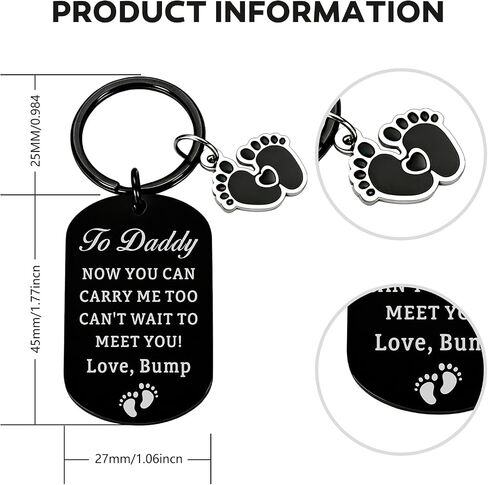 Fathers Day First Time Dad Gifts, Dad To Be Gifts Keychain, Expecting Fathers Day Gift for Men, Pregnancy Announcement for Daddy from Baby, Baby Reveal Gift for Expecting Father in Saudi Arabia