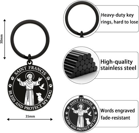 St. Francis Protect My Dog Keychain - Saint Francis Gifts for Dog Lovers - Pet Protection Gift for Fur-Friend in Saudi Arabia