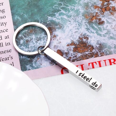 11th Anniversary Steel Gift for Women Men, 11 Year Anniversarys Wedding Gifts for Couple, Steel Anniversary Keychain Gifts for Him Her, 11th Anniversarys Gift for Husband Wife Boyfriend Girlfriend in Kuwait