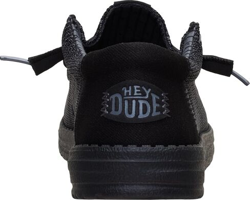 HEYDUDE Men's Wally SE Stretch Sox Slip On Shoe, Black/Black Size 13 | Stretch Mesh | Elastic Laces | Lightweight | Flexible Outsole in Kuwait