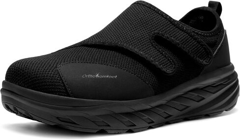 أحذية OrthoComfoot الرجالية لتقويم العظام لمرضى السكري بمقدمة عريضة: أحذية بدون كعب قابلة للتعديل لدعم التهاب اللفافة الأخمصية، أحذية مريحة للمشي لتورم القدمين وتخفيف آلام الكعب in Kuwait