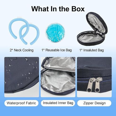 Reusable Neck Cooling Tube 2 Pack with Insulated Bag & Ice Pack – Wearable Neck Cooler for Hot Weather, Outdoor Work, Sports – 4 Times Extended Cooling, Portable Ice Ring for Neck in Kuwait