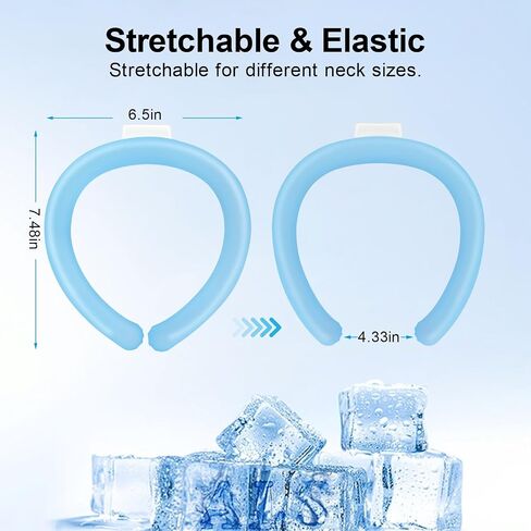 Reusable Neck Cooling Tube 2 Pack with Insulated Bag & Ice Pack – Wearable Neck Cooler for Hot Weather, Outdoor Work, Sports – 4 Times Extended Cooling, Portable Ice Ring for Neck in Kuwait