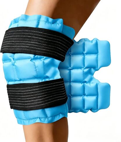 WORLD-BIO Ice Packs for Injuries Reusable, Knee Ice Pack Wrap with Straps, Gel Ice Wrap for Leg Pain Relief, Hot & Cold Compress Therap for Swelling, Arthritis, Sports Injuries, Light Blue, 1Pack in Saudi Arabia