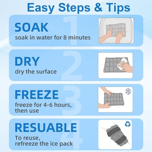 WORLD-BIO Ice Packs for Injuries Reusable, Knee Ice Pack Wrap with Straps, Gel Ice Wrap for Leg Pain Relief, Hot & Cold Compress Therap for Swelling, Arthritis, Sports Injuries, Light Blue, 1Pack in Saudi Arabia