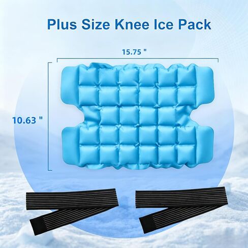 WORLD-BIO Ice Packs for Injuries Reusable, Knee Ice Pack Wrap with Straps, Gel Ice Wrap for Leg Pain Relief, Hot & Cold Compress Therap for Swelling, Arthritis, Sports Injuries, Light Blue, 1Pack in Saudi Arabia