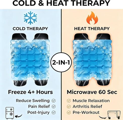 WORLD-BIO Ice Packs for Injuries Reusable, Knee Ice Pack Wrap with Straps, Gel Ice Wrap for Leg Pain Relief, Hot & Cold Compress Therap for Swelling, Arthritis, Sports Injuries, Light Blue, 1Pack in Saudi Arabia