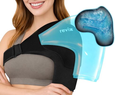 REVIX Triple-Layer Gel Shoulder Ice Pack Wrap for Rotator Cuff, Reusable Ice Pack Shoulder Brace with Extra Removable Coldfocus for 30-Min Long-Lasting Cold Therapy, Soothe Biceps & Muscle Discomfort in Kuwait