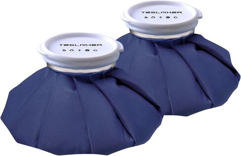 Ice Pack for Injuries Reusable, Ice Bags Reusable Hot Water Bag for Pain Relief, Hot & Cold Therapy Ice Bag, No-Leak Elastic Breathable Ice Cold Pack, Size 6" 2Pcs in Saudi Arabia