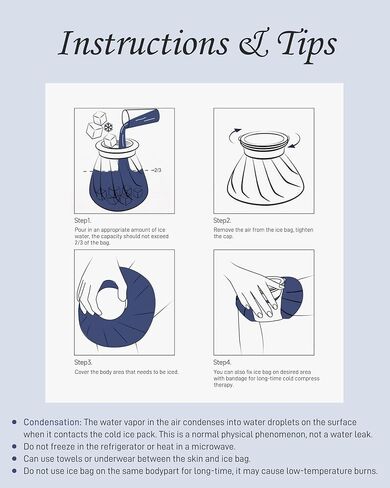 Ice Pack for Injuries Reusable, Ice Bags Reusable Hot Water Bag for Pain Relief, Hot & Cold Therapy Ice Bag, No-Leak Elastic Breathable Ice Cold Pack, Size 6" 2Pcs in Saudi Arabia