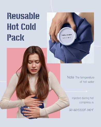 Ice Pack for Injuries Reusable, Ice Bags Reusable Hot Water Bag for Pain Relief, Hot & Cold Therapy Ice Bag, No-Leak Elastic Breathable Ice Cold Pack, Size 6" 2Pcs in Saudi Arabia