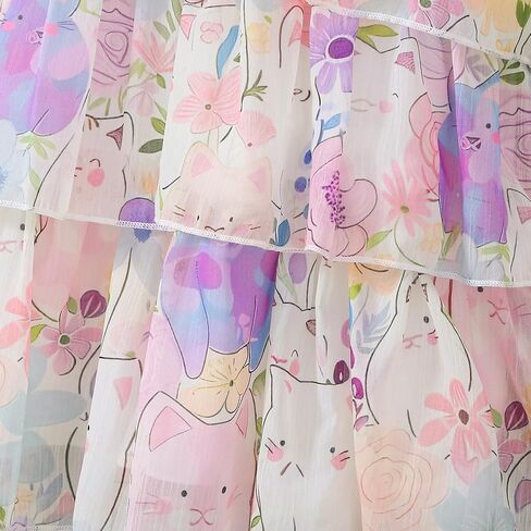 Toddler Girl Casual Halter Sleeveless Chiffon Summer Dress Ruffle Flowy Princess Sundress 4-8 Years in Saudi Arabia
