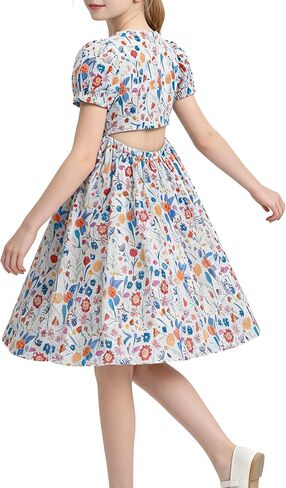 Girls Dress Swing Dress Casual Summer Dress Short Sleeve for Daily in Saudi Arabia