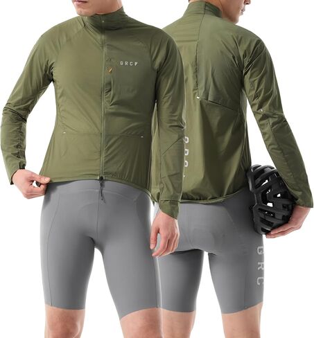 GRC Cycling Bike Jackets for Men, Packable Rain Jackets with Two-way Zipper, Waterproof Reflective Windbreaker for Outdoor in Saudi Arabia