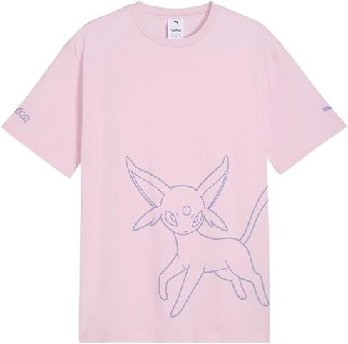 PUMA Mens X Pokémon Relaxed Graphic Crew Neck Short Sleeve Casual Tops Casual - Pink in Kuwait