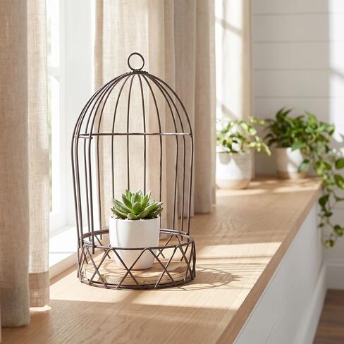 Decorative Black Birdcage Flower Rack Metal Adornment for Dining Table Home Decor Candlestick Stand for Table Festival Decoration in Kuwait