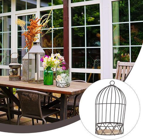 Decorative Black Birdcage Flower Rack Metal Adornment for Dining Table Home Decor Candlestick Stand for Table Festival Decoration in Kuwait