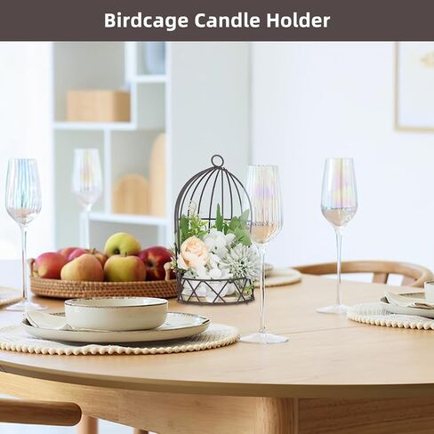 Decorative Black Birdcage Flower Rack Metal Adornment for Dining Table Home Decor Candlestick Stand for Table Festival Decoration in Kuwait