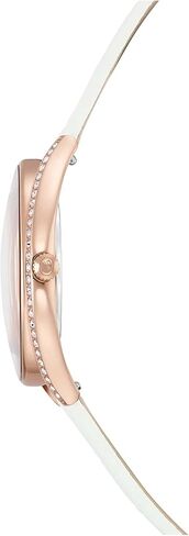 Swarovski Crystalline Aura Watch, Swiss Made, Leather Strap, White, Rose Gold-Tone Finish in Kuwait