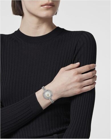Versace La Greca Collection Luxury Womens Watch Timepieces with a Silver Bracelet and Dial Featuring a Stainless Steel Case in Kuwait