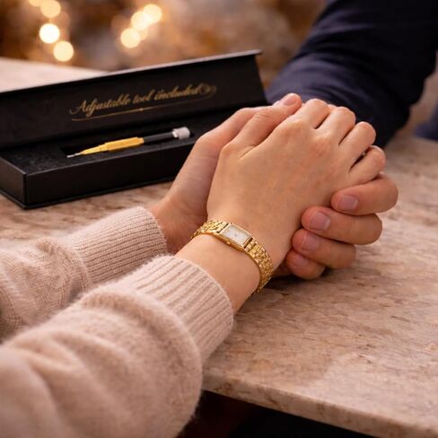 Gold Watch for Women, Small Dainty Vintage Luxury Watches, Reloj para Mujer, Waterproof Rectangle Woman Mini Watch in Saudi Arabia