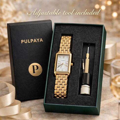 Gold Watch for Women, Small Dainty Vintage Luxury Watches, Reloj para Mujer, Waterproof Rectangle Woman Mini Watch in Saudi Arabia