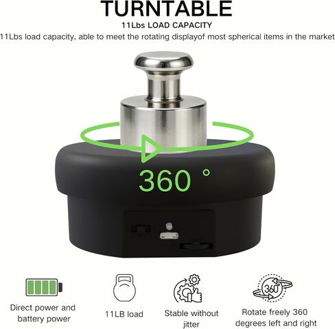 JAYEGT Motorized Rotating Display Stand ,4.7 inch/ 9Lbs Load , Spinning Display Stand for Jewelry,Watch,Tumbler ,360 Degree Electric Rotating Turntable for Photography Products, Online show-Black in Saudi Arabia