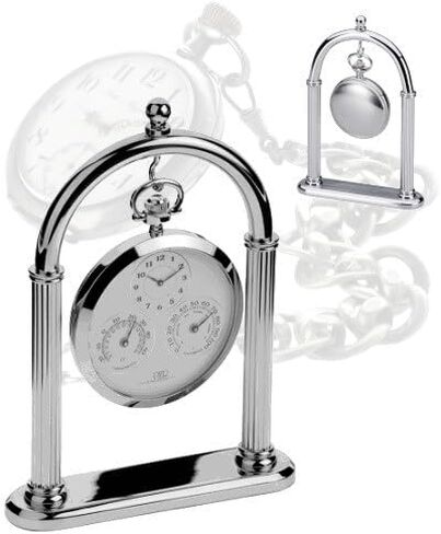 Pocket Watch Display Stand Full Arch Chrome Metal Holder for Pocket Watches, Antique Clocks, & Collectibles -Chrome finish ( Watch Not Included ) in Kuwait