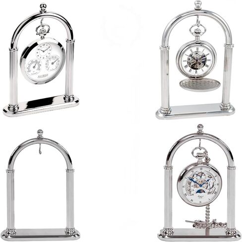 Pocket Watch Display Stand Full Arch Chrome Metal Holder for Pocket Watches, Antique Clocks, & Collectibles -Chrome finish ( Watch Not Included ) in Kuwait