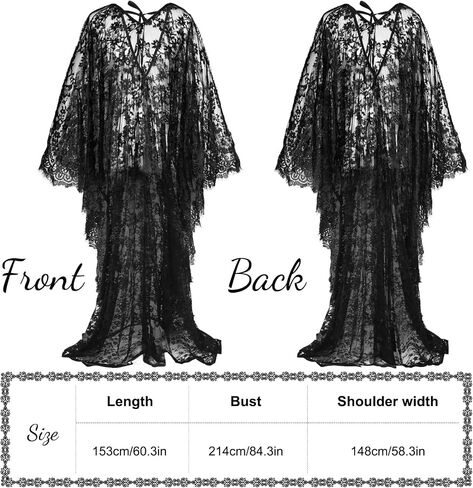 فستان قفطان من الدانتيل من Boho Witch، بيكيني ملابس السباحة للشاطئ، غطاء شفاف شفاف من خلال زي الهالوين للأمومة للنساء in Kuwait