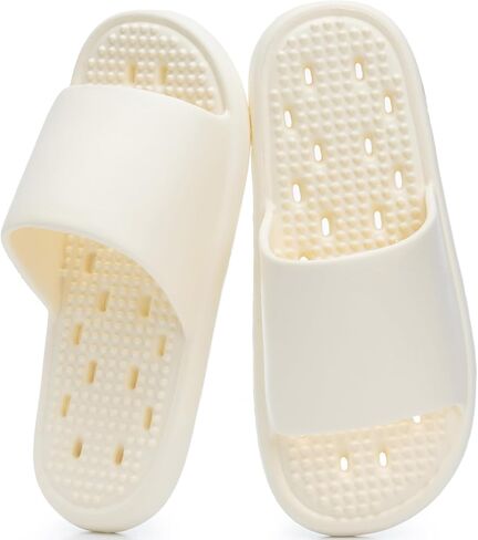 GOEWY Shower Shoes with Drain Holes Massage Granules for Women Men Gym Shower Slippers Slides Quick Drying Bathroom Beach Sandals Lightweight Non-Slip in Saudi Arabia